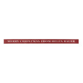 Dark Burgundy Red Simple Text Merry Christmas Gift サテンリボン (正面)
