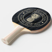 Dark Burnt Wood Pineapple Wedding Names 卓球ラケット (正面アングル)