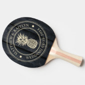 Dark Burnt Wood Pineapple Wedding Names 卓球ラケット (横)