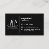 Dark Business Card with White Minimalist Design 名刺 (裏面)