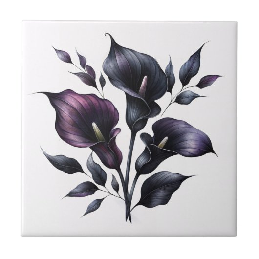 Dark Calla Lilies Gothic タイル (正面)