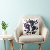 Dark Calla Lily Throw Pillow クッション (椅子)
