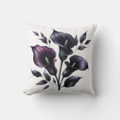 Dark Calla Lily Throw Pillow クッション (正面)