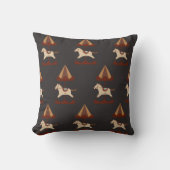 Dark Carousel Horse Pattern Throw Pillow クッション (正面)