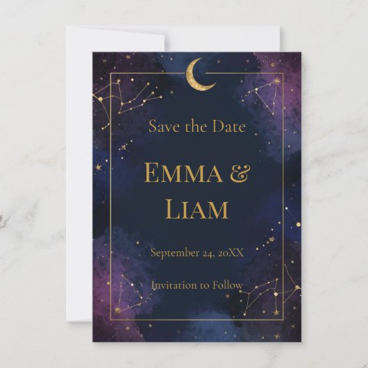 Dark Celestial Save the Date | Gold Constellations (正面)