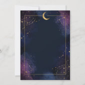 Dark Celestial Wedding Invitation | Purple & Navy 招待状 (裏面)