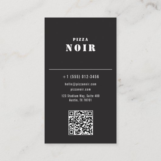 Dark Charcoal Pizza Restaurant Golden Cheese Shop 名刺 (裏面)