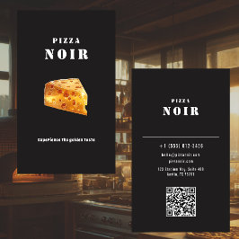 Dark Charcoal Pizza Restaurant Golden Cheese Shop 名刺