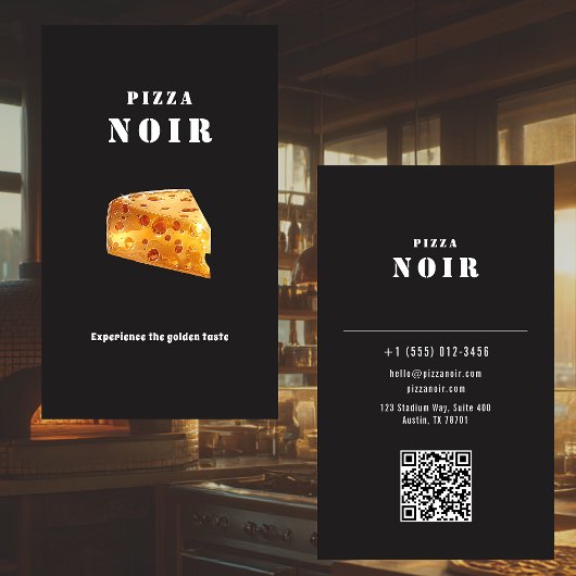 Dark Charcoal Pizza Restaurant Golden Cheese Shop 名刺