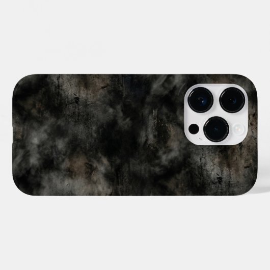 Dark Charcoal Smoke Grunge Texture iPhone Case Case-Mate iPhoneケース (裏面 (横))