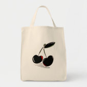 Dark Cherries - Modern Minimal Fruit Illustration トートバッグ (正面)