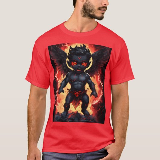 Dark Cherub Fury – 帯電ウォータカラーTシャツ Tシャツ (正面)