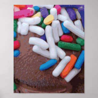 Dark Chocolate Ice Cream with Rainbow Sprinkles ポスター