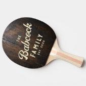 Dark Chopping Block Retro Family Name & Year 卓球ラケット (横)
