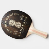Dark Chopping Block Tropical Pineapple Wedding 卓球ラケット (横)