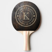 Dark Chopping Block Wedding Monogram 卓球ラケット (裏面)