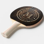 Dark Chopping Block Wedding Monogram Star 卓球ラケット (正面アングル)