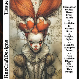 Dark Circus Queen Hearts Harlequin DZ2L Decoupage 薄葉紙