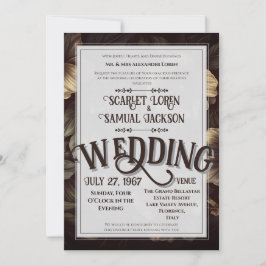 Dark Classic Retro Elegant Luxury Wedding 招待状