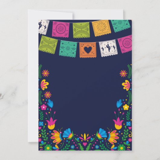 Dark Colorful Talavera Mexican Fiesta Birthday 招待状 (裏面)