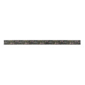 Dark Colorful Wildflower Flower Pattern Black サテンリボン (正面)