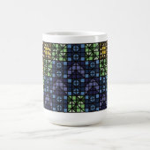 Dark Colourful Quilt Blocks Coffee Mug コーヒーマグカップ (中央)