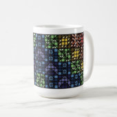 Dark Colourful Quilt Blocks Coffee Mug コーヒーマグカップ (正面右)