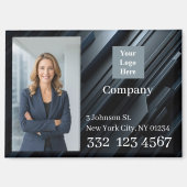 Dark Company Photo Logo Promotional Business マグネット (正面)