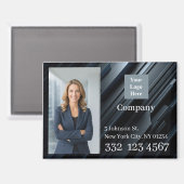 Dark Company Photo Logo Promotional Business マグネット (正面/裏面)