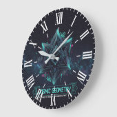 Dark Cosmic Geometry Galactic Space Roman Wall Clo ラージ壁時計 (傾斜)