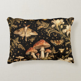 Dark Cottagecore Botanical Pattern Fabric - Vintag アクセントクッション