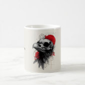 Dark Crow Skull Gothic Grunge Art Mug コーヒーマグカップ (中央)