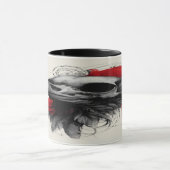 Dark Crow Skull Gothic Grunge Art Mug マグカップ (中央)