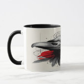 Dark Crow Skull Gothic Grunge Art Mug マグカップ (左)