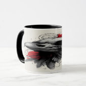 Dark Crow Skull Gothic Grunge Art Mug マグカップ (正面左)