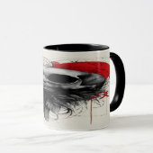 Dark Crow Skull Gothic Grunge Art Mug マグカップ (正面右)