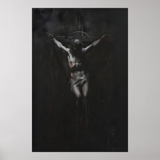 Dark Crucifixion Art Print Gothic Religious  ポスター (正面)