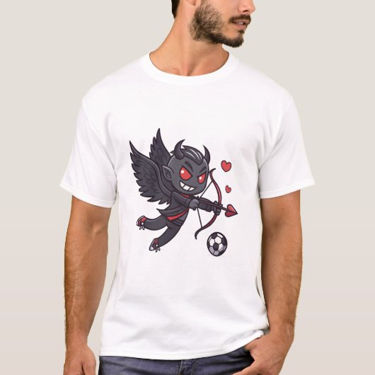 Dark Cupid Soccer Player - Anti-Valentine's Day Tシャツ (正面)