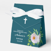 Dark Cyan Baby Boy Baptism Favor Box フェイバーボックス (正面サイド)