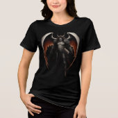 Dark Demon Warrior with Fiery Wings トライブレンドＴシャツ (正面)