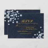 Dark Denim & Diamonds誕生日パーティーRSVPカード 出欠カード (正面/裏面)