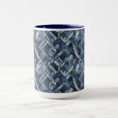 Dark Distressed Denim Patchwork And Braids マグカップ (中央)