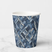 Dark Distressed Denim Patchwork And Braids 紙コップ (裏面)