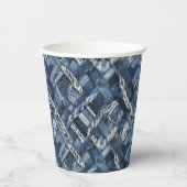 Dark Distressed Denim Patchwork And Braids 紙コップ (正面)