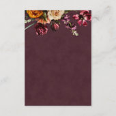 Dark Elegant Autumn Floral Burgundy Wedding Detail エンクロージャーカード (裏面)