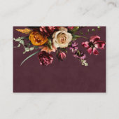Dark Elegant Autumn Floral Burgundy Wedding Detail エンクロージャーカード (裏面)