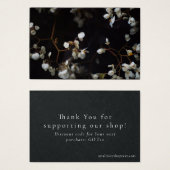 Dark elegant shop thank you card with discount (正面&裏面)