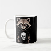 Dark Emo Raccoon With Skull Punk Style Alternative コーヒーマグカップ (左)