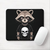 Dark Emo Raccoon With Skull Punk Style Alternative マウスパッド (マウス)