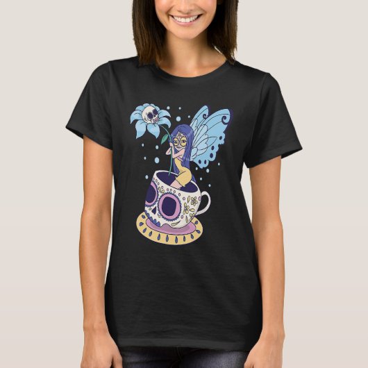 Dark fairy Occult fairy music Aesthetic girl horro Tシャツ (正面)